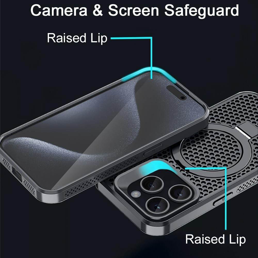 Premium Shockproof Ring Stand Back Case-Grey - Guleel