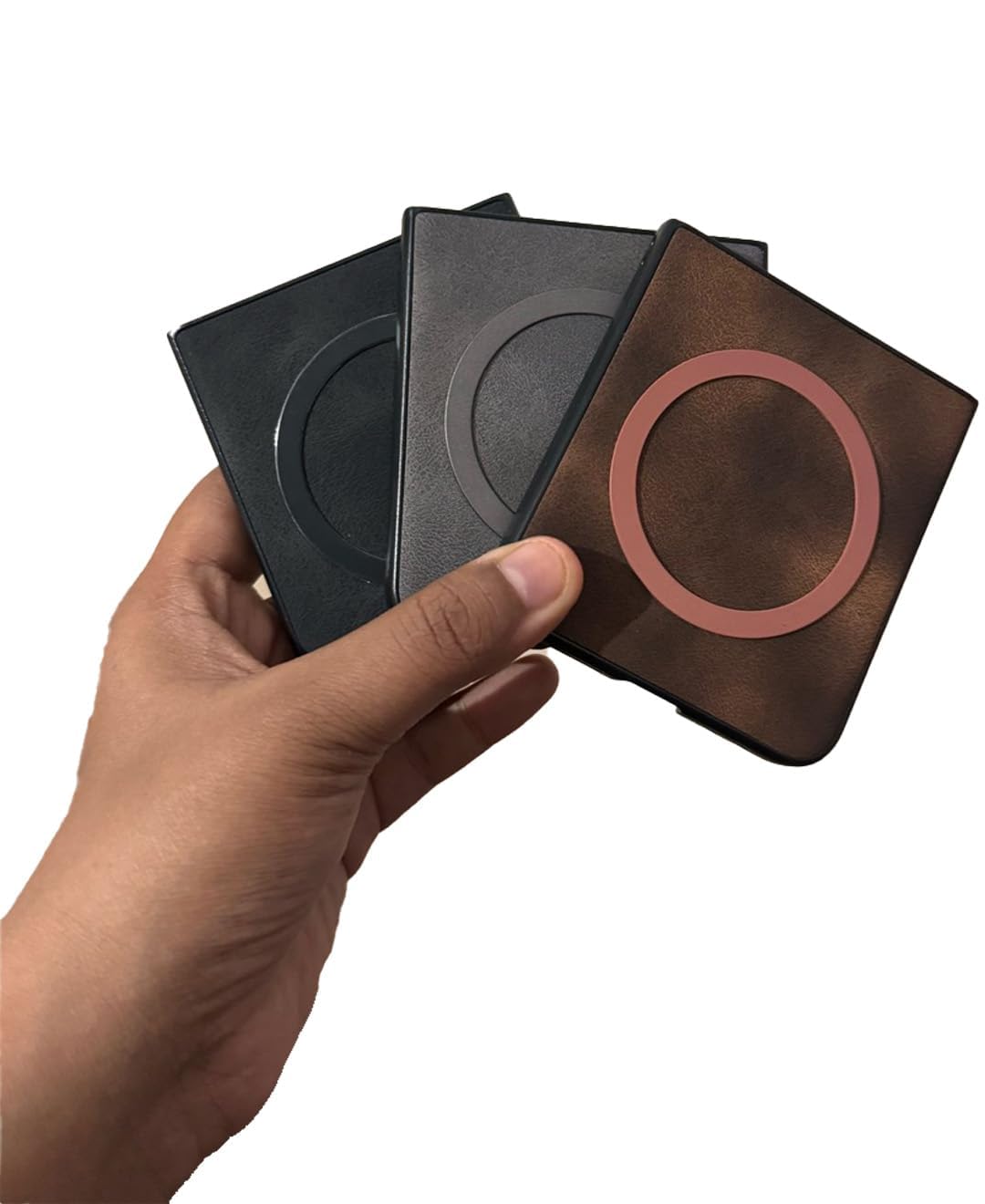 Premium Leather Magsafe Back Cover - Gray