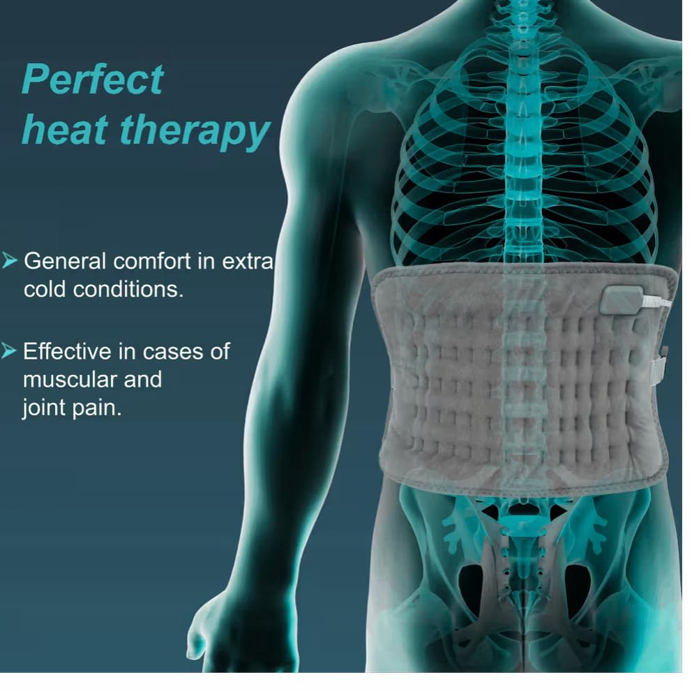 Orthopaedic Electric Heat Belt for Back Pain with Temperature Controller for Lower Back, Knee, Shoulder, Cramps, and Neck