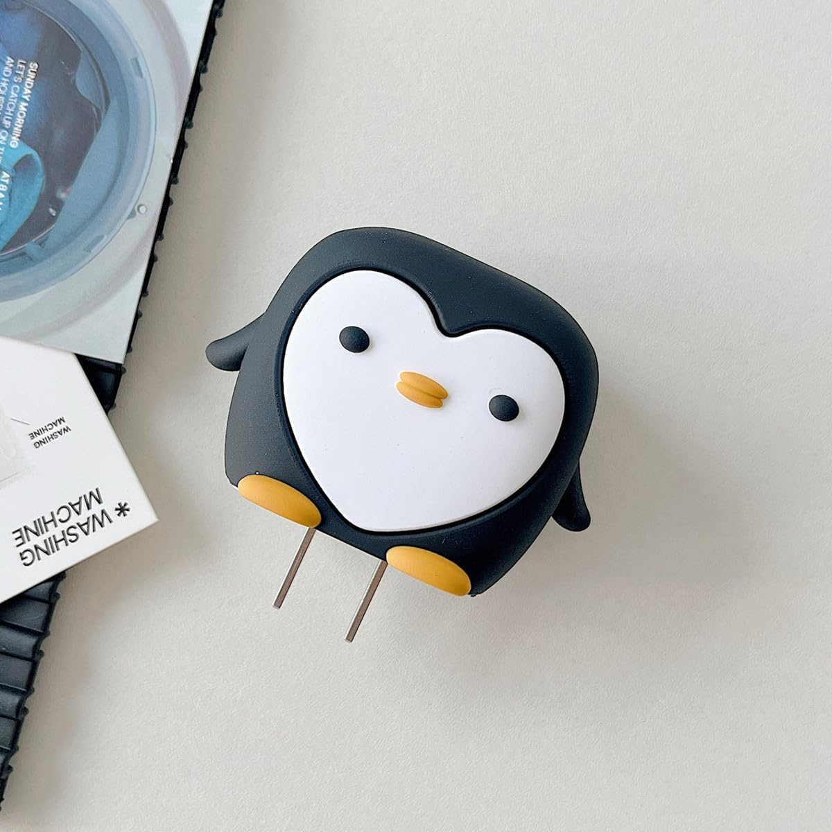 Samsung Cartoon Charger Case Cover for 25W Chargers-Penguin ( With Wire Cover )