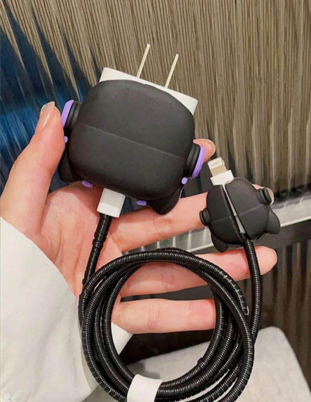 Samsung Cartoon Charger Case Cover for 25W Chargers- Hip Hop Purple (With Wire Cover ) - Guleel