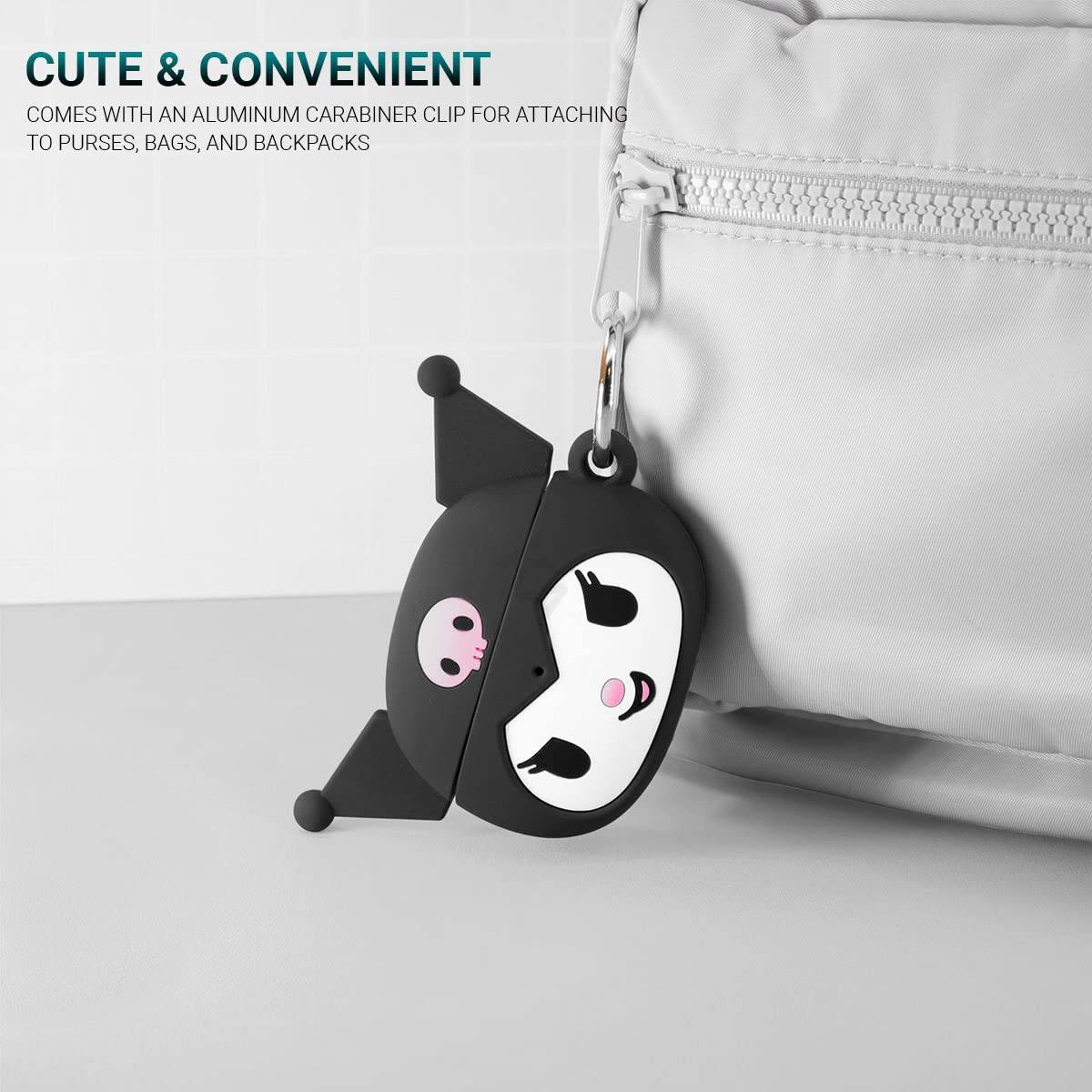 Airpod's 2 Cute Cartoon Silicone Apple Airpod's Case Cover ( Airpods Not Included ) Black Pink - Guleel