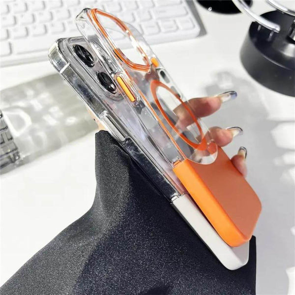 Magnetic MagSafe Transparent 2 in 1 Design Case - Grey - Guleel