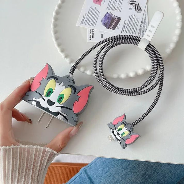Samsung Cartoon Charger Case Cover for 25W Chargers- Tom ( With Wire Cover )