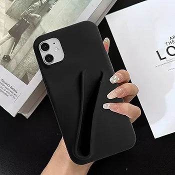 Premium 3D Lip Gloss Lipstick Holder Silicon Back Cover - Black - Guleel