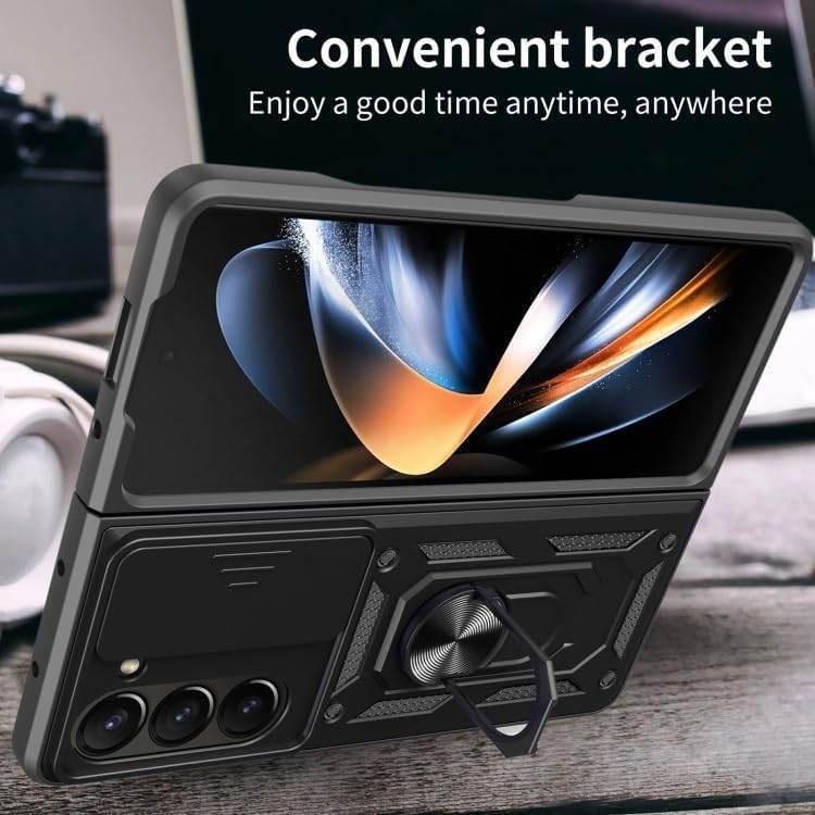 Samsung Galaxy Z Fold 5 5G Back Case Cover Ring Holder Case - Blue - Guleel