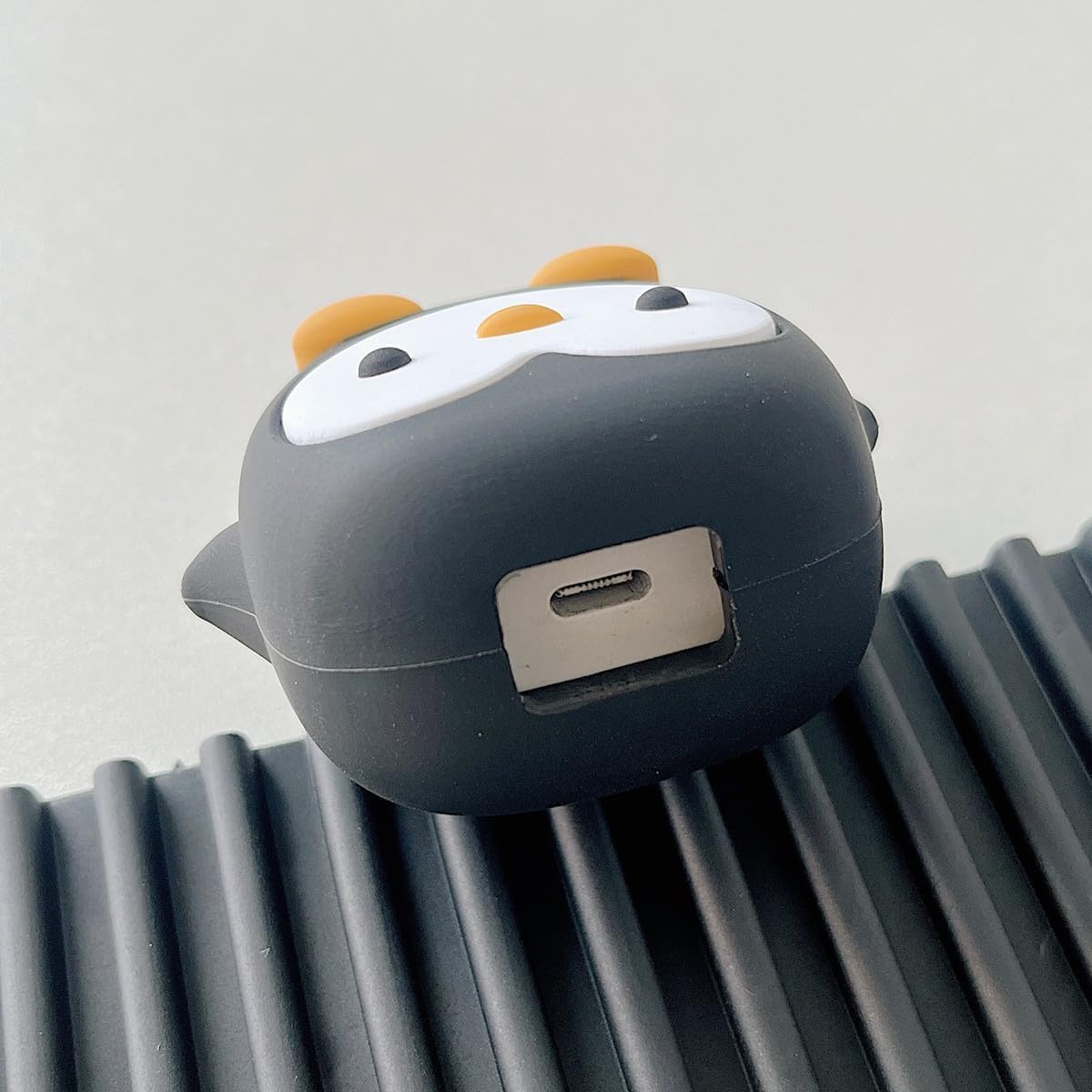 Silicone Cartoon iPhone Charger Case Cover for 18-20W Chargers -  Penguin Black