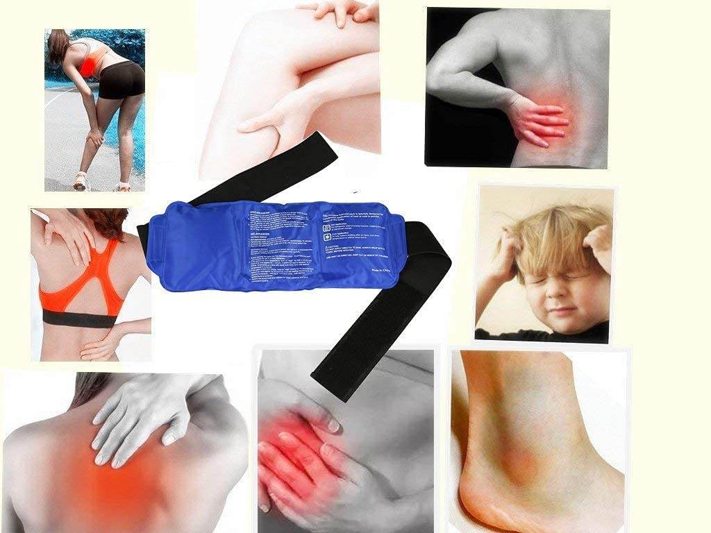 Reusable Hot and Cold Ice Pack for Pain Relief Gel Bag for Shoulder Ankle Knee - Blue - Guleel