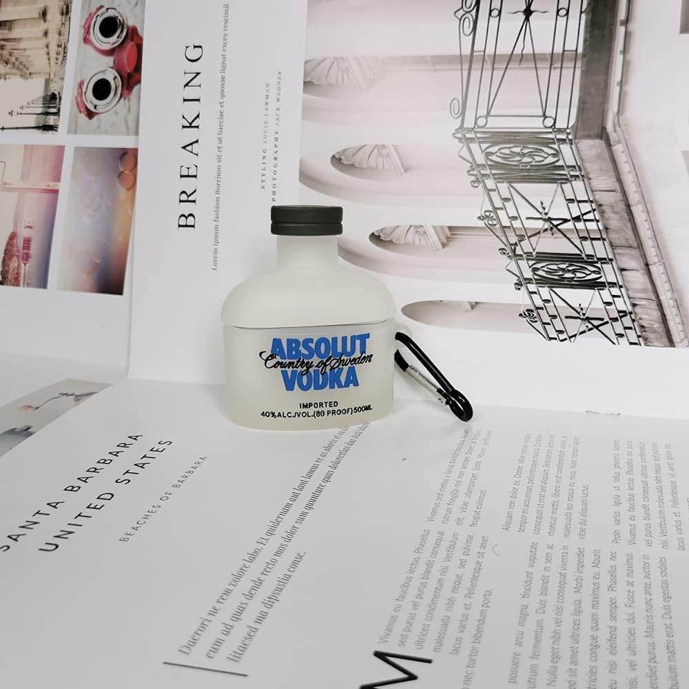 Airpod's Pro Cute Silicone Protective Cartoon Absolut Vodka Case - White - Guleel