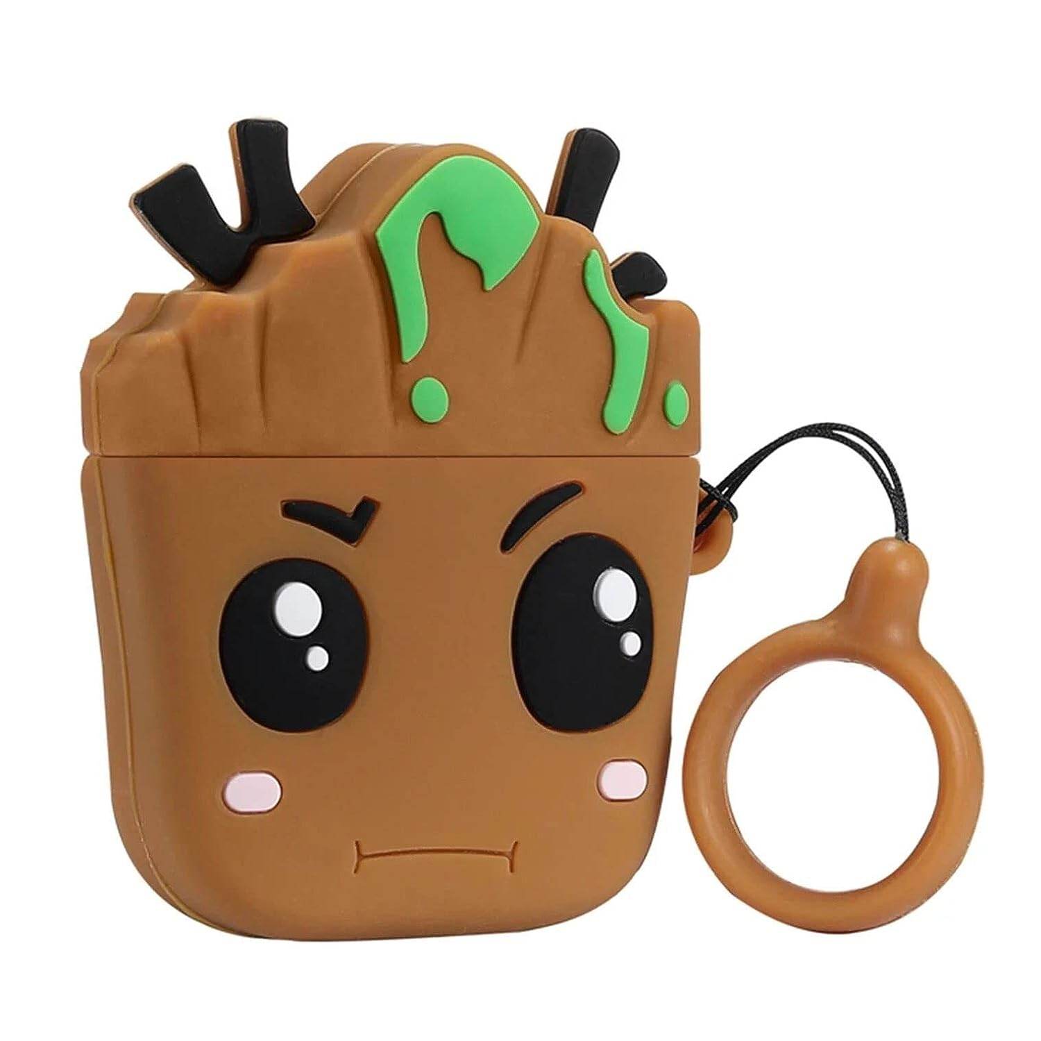 Airpod's 2 Cute Cartoon Silicone Apple Airpod's Case Cover ( Airpods Not Included ) Brown - Guleel