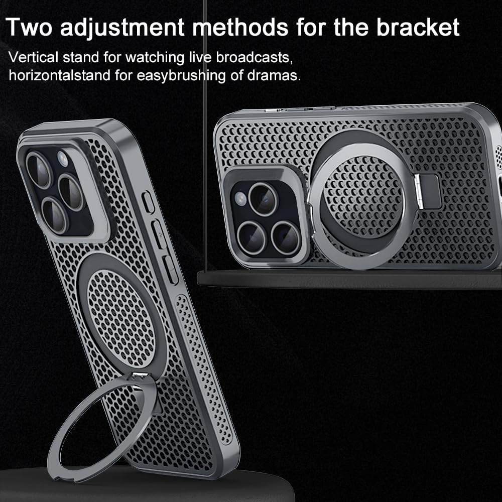 Premium Shockproof Ring Stand Back Case-Grey - Guleel