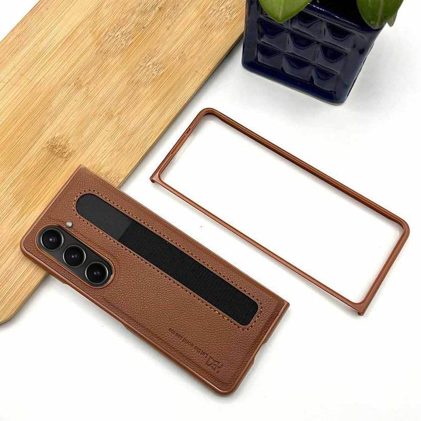 Samsung Galaxy Z Fold 5 Leather Case Shockproof Protection Back Case Cover - Guleel