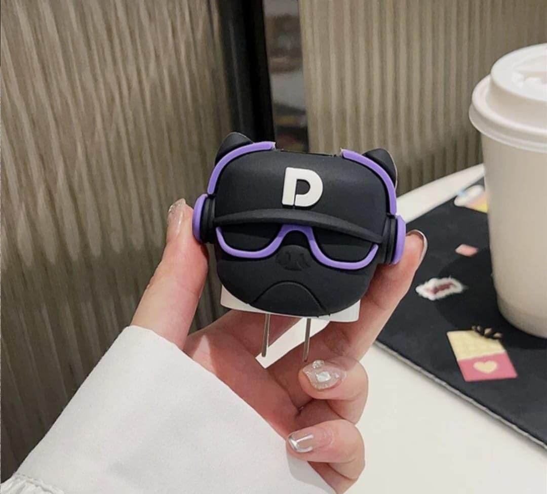 Samsung Cartoon Charger Case Cover for 25W Chargers- Hip Hop Purple (With Wire Cover ) - Guleel