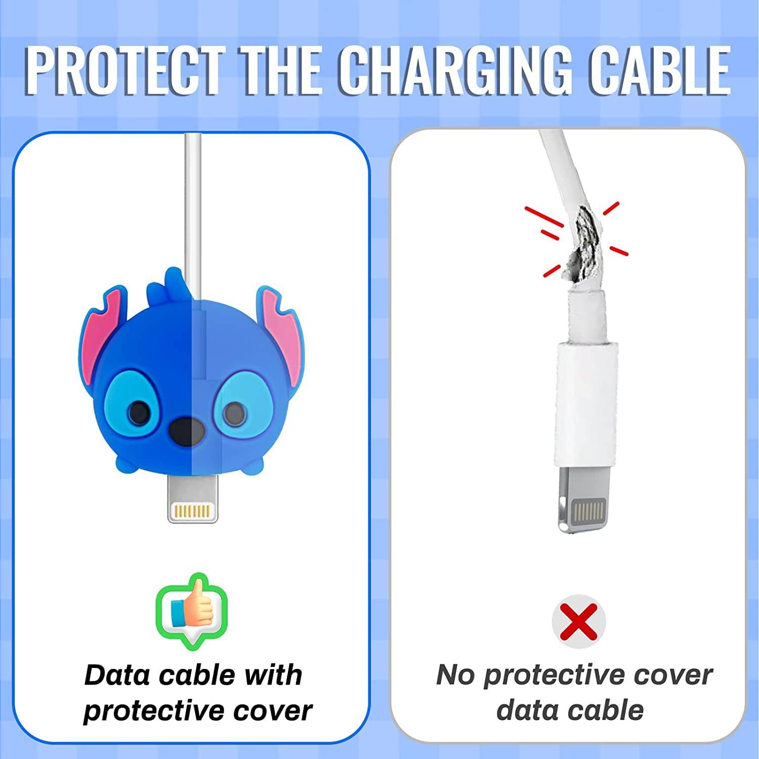 Silicone Cartoon iPhone Charger Case Cover for 18-20W Chargers - Multicolor( With Wire Cover ) - Guleel