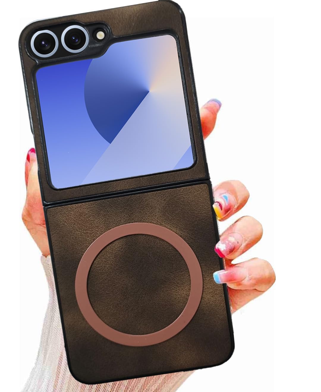 Premium Leather Magsafe Back Cover - Brown