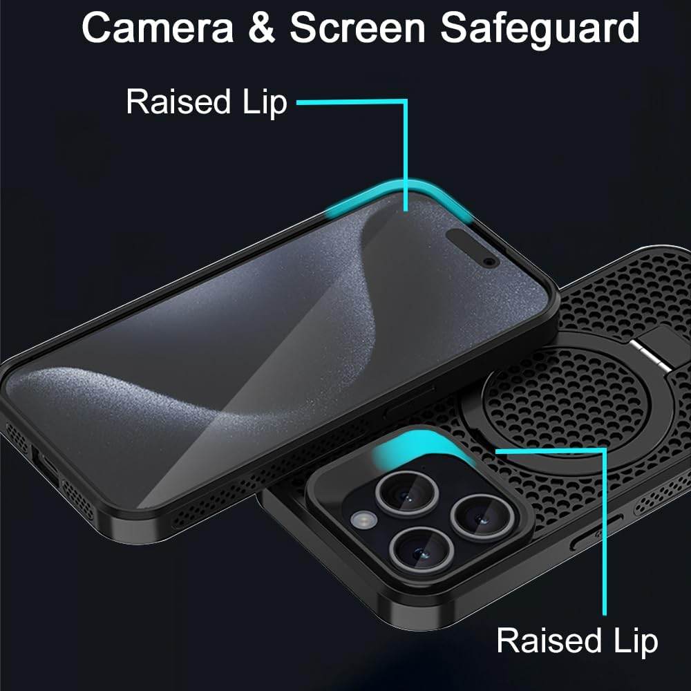 Premium Shockproof Ring Stand Back Case-Black - Guleel