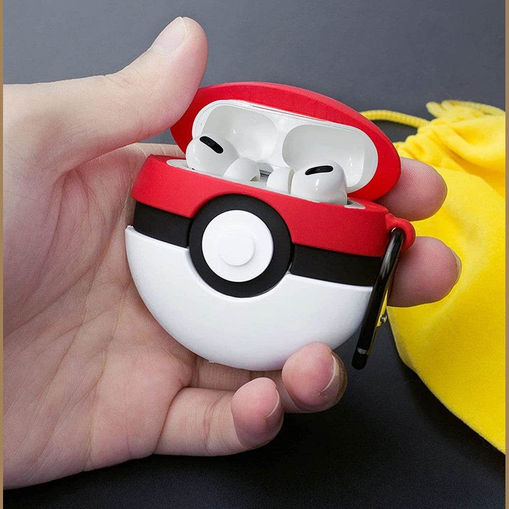 Airpod's Pro 2 Cute Pokemon Cartoon Silicone Case - Red White - Guleel