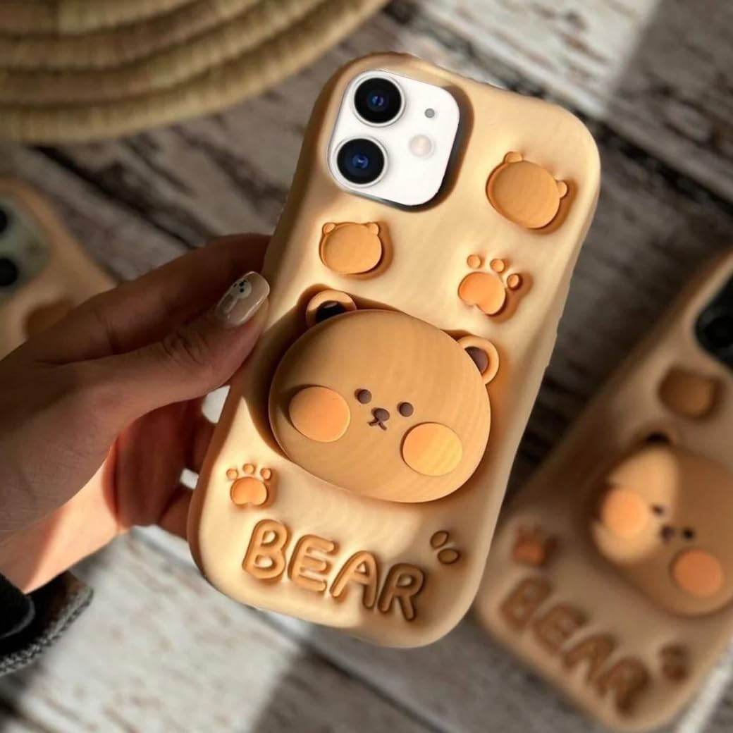 3D Cute Cartoon Teddy Bear Silicone Case - Guleel