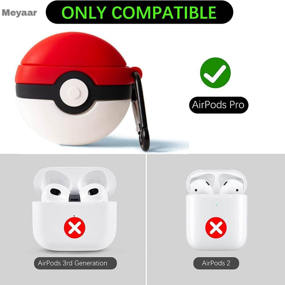 Airpod's Pro 2 Cute Pokemon Cartoon Silicone Case - Red White - Guleel