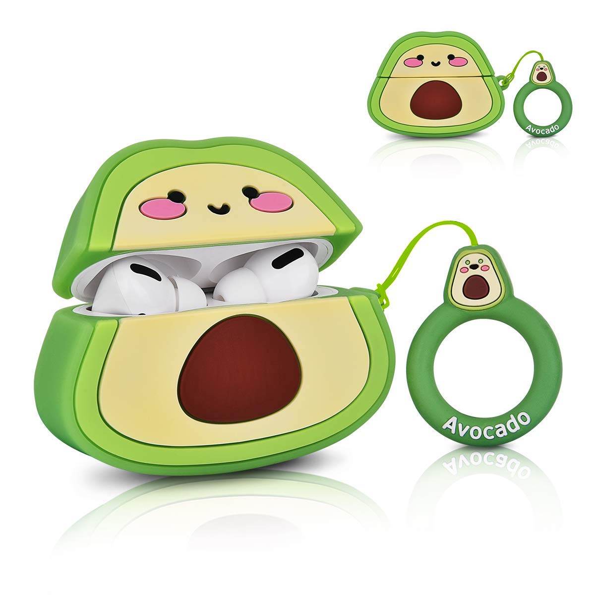 Airpod's Pro Cute Cartoon Silicon Apple Airpod's Case Cover- Avacado - Guleel