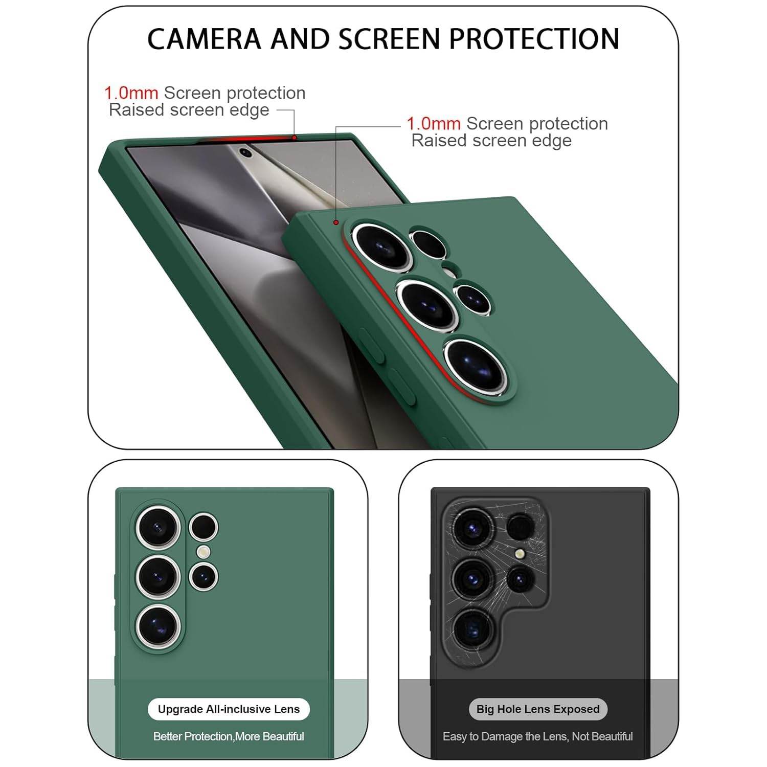 Samsung S25 Ultra 5G Soft Silicone Liquid Mobile Back Case Cover - Green - Guleel