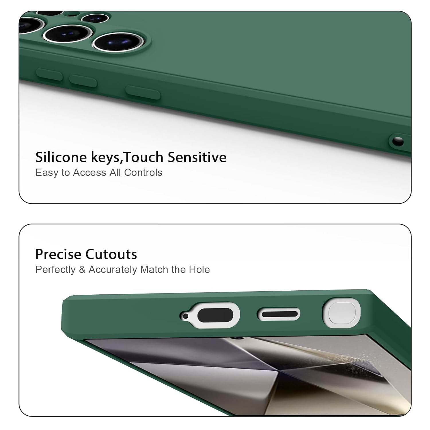 Samsung S25 Ultra 5G Soft Silicone Liquid Mobile Back Case Cover - Green - Guleel