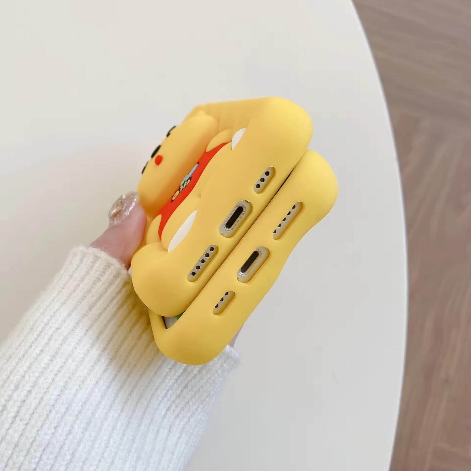 3D Cartoon Winnie the Pooh Yellow Soft Silicone Back Cover - Yellow