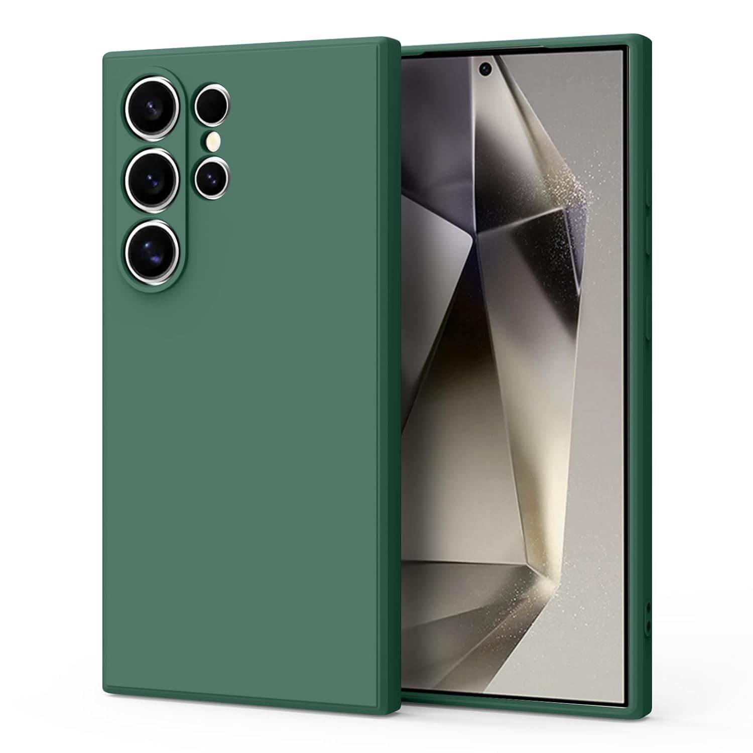 Samsung S25 Ultra 5G Soft Silicone Liquid Mobile Back Case Cover - Green - Guleel