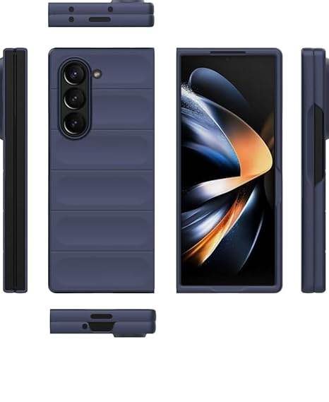 Samsung Galaxy Z Fold 6 Shockproof TPU Bumper Protective Back Case - Blue - Guleel