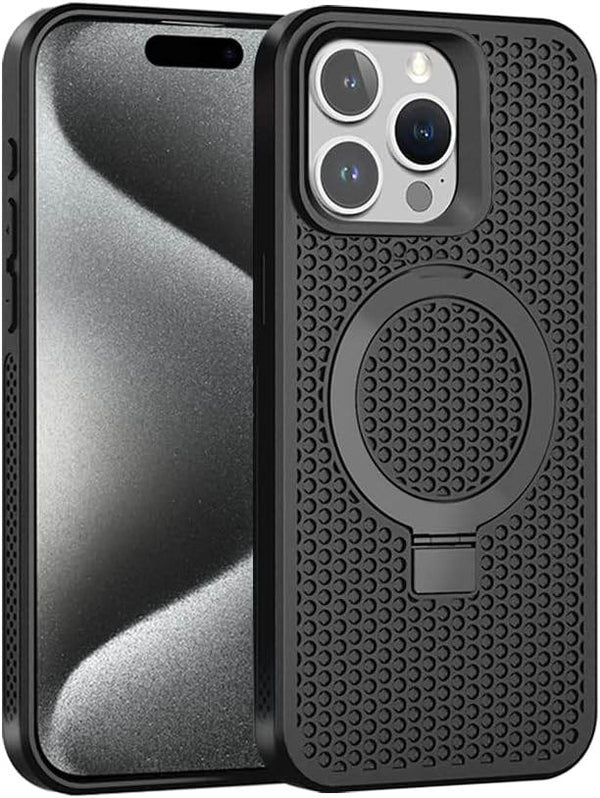 Premium Shockproof Ring Stand Back Case-Black - Guleel