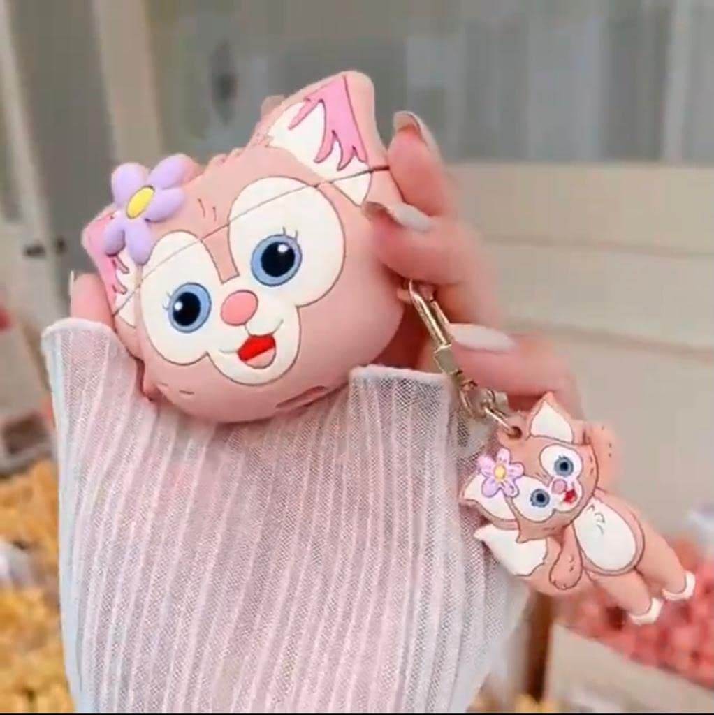 Airpod's 2 Cute Cartoon Silicone Apple Airpod's Case Cover ( Airpods Not Included ) Pink Cat - Guleel