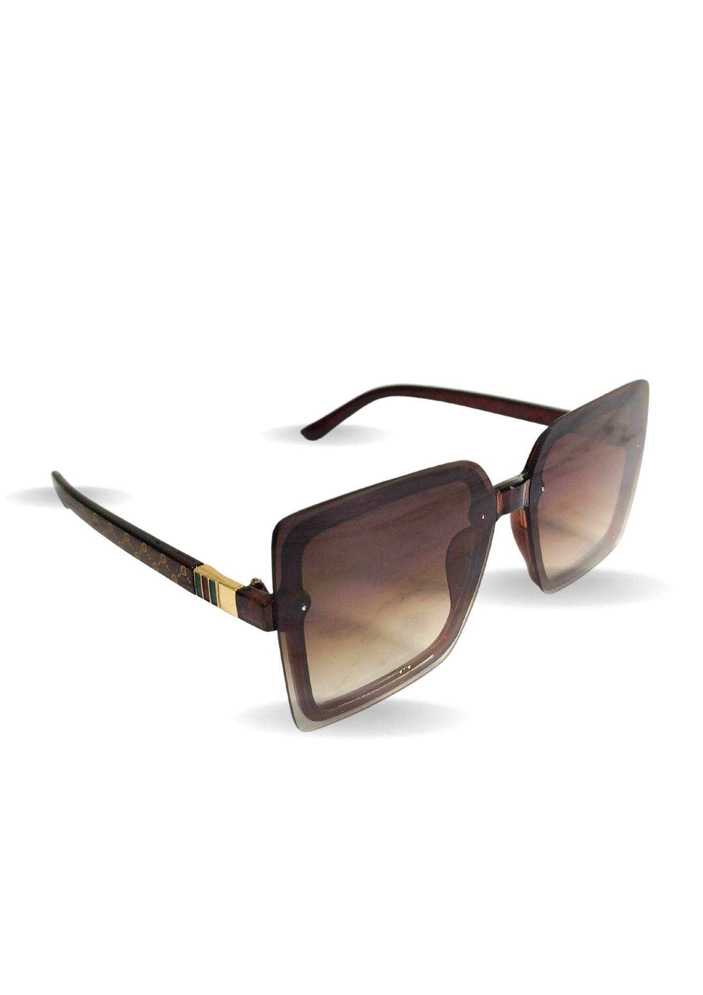 EYEWEAR Unisex Adult Stylish Bold Look Framed Sunglasses - Brown Gradient - Guleel