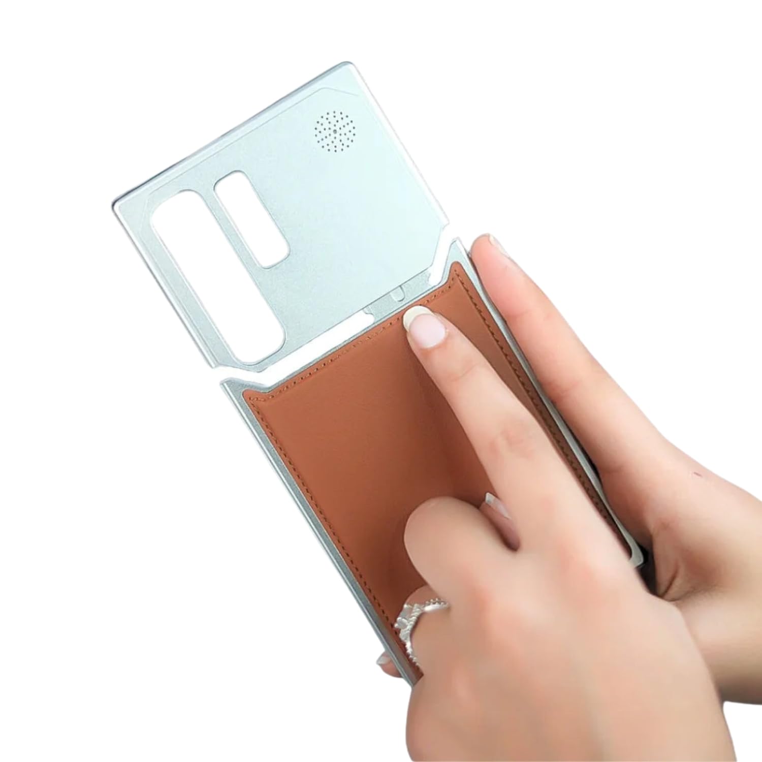 Premium Shockproof Metallic Finish Leather Back case Cover - Brown