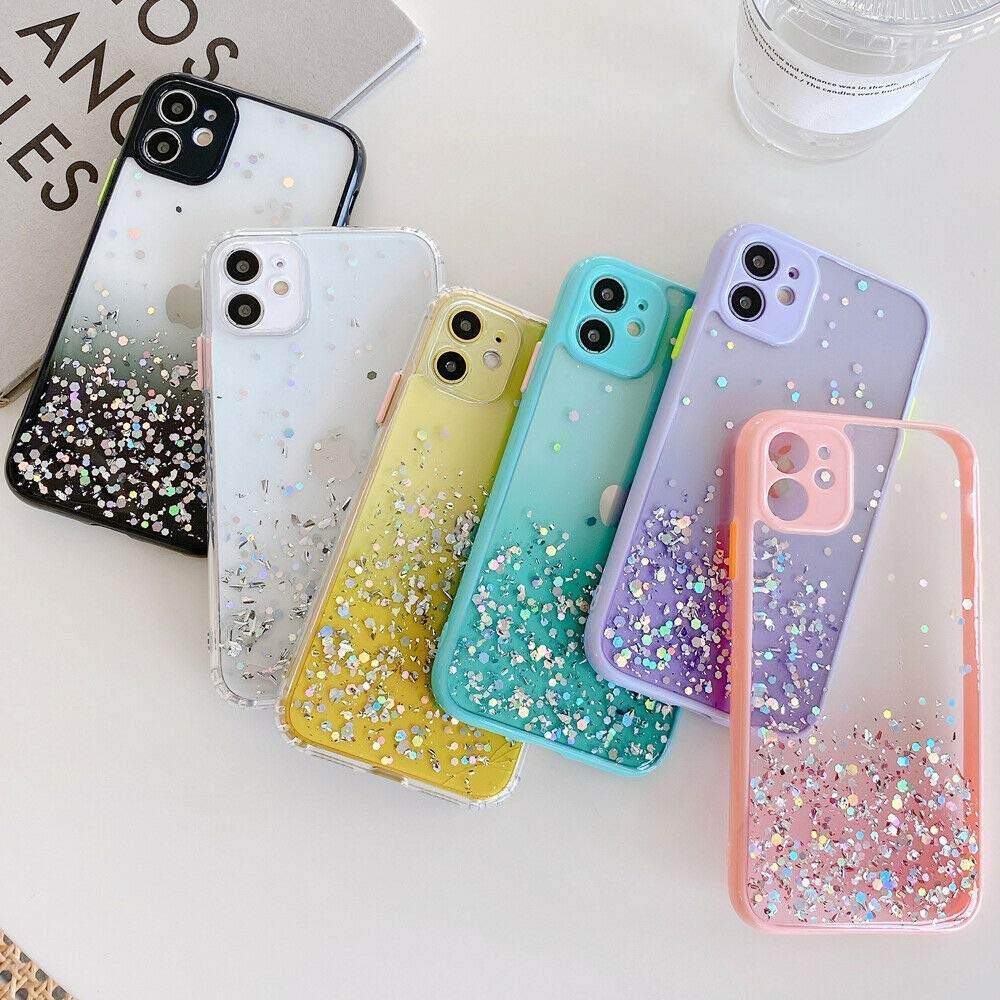 iPhone 12 Premium Glitter Shock Proof Case - Black - Guleel