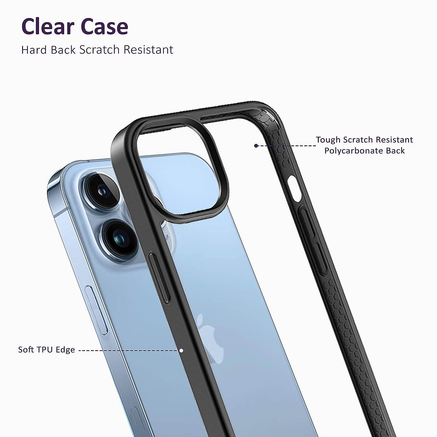 iPhone 13 Pro Premium Hybrid Protective Clear Case - Black - Guleel