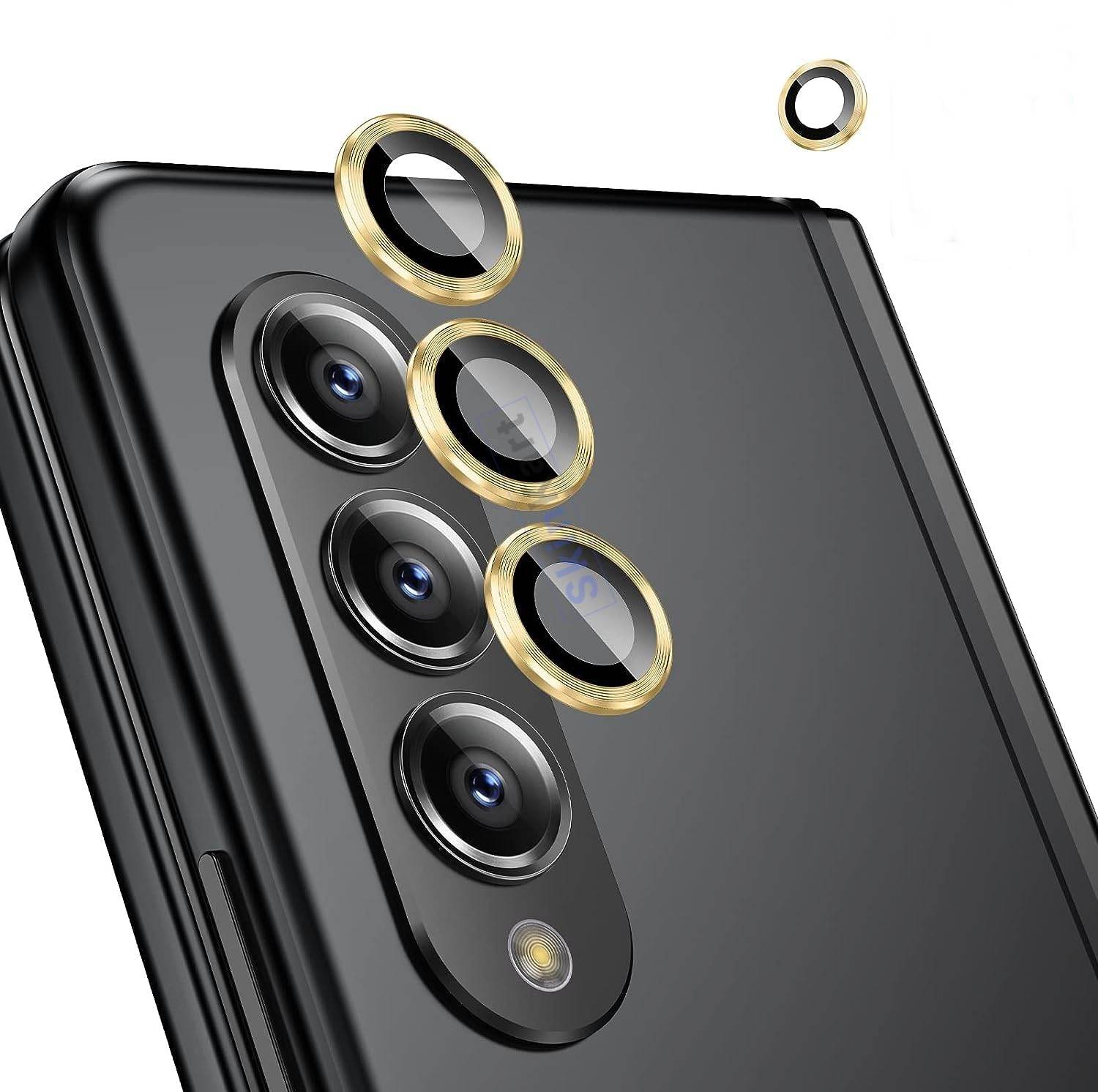 Camera Lens Protector Tempered Glass Aluminum Alloy Lens Cover - Gold - Guleel