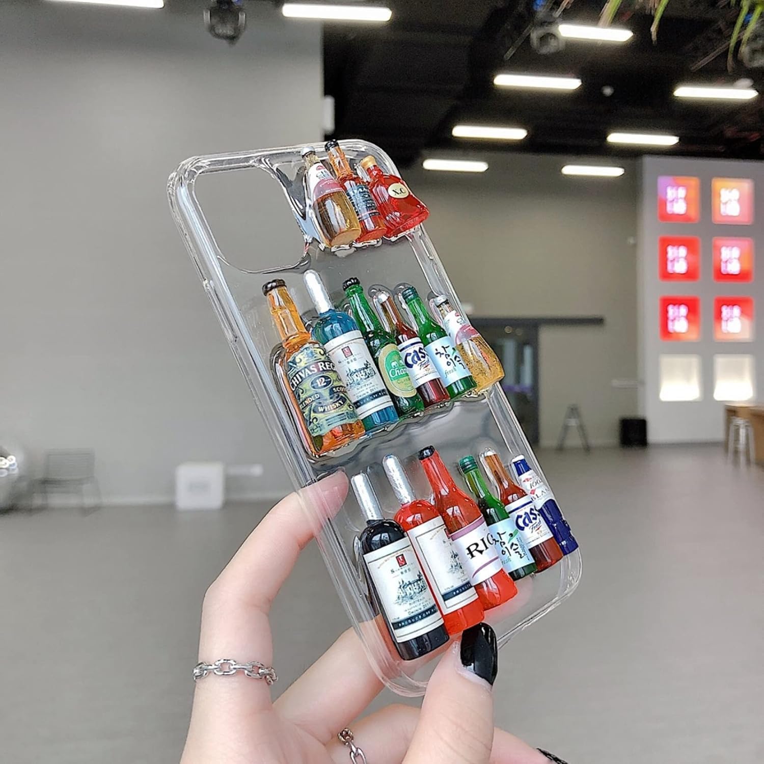 Premium Shockproof 3D Bottle Transparent Back Cover