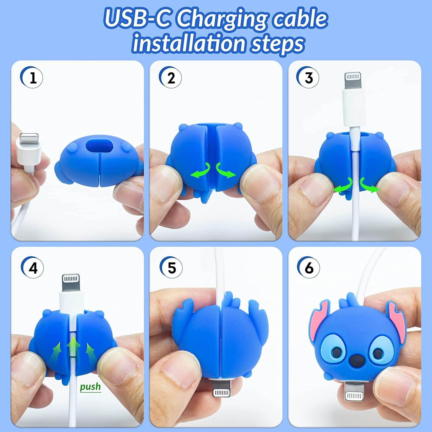 Silicone Cartoon iPhone Charger Case Cover for 18-20W Chargers - Multicolor( With Wire Cover ) - Guleel