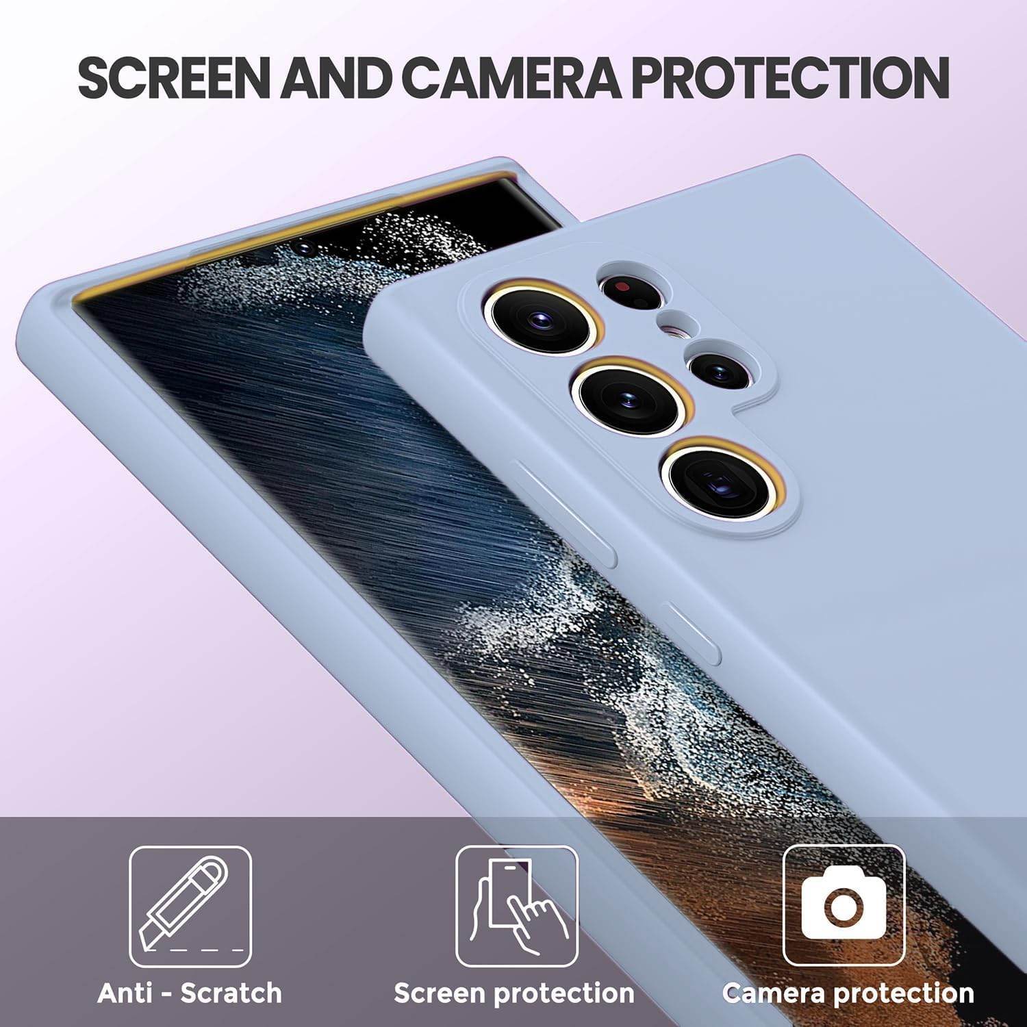 Samsung S25 Ultra 5G Soft Silicone Liquid Mobile Back Case Cover - Blue - Guleel