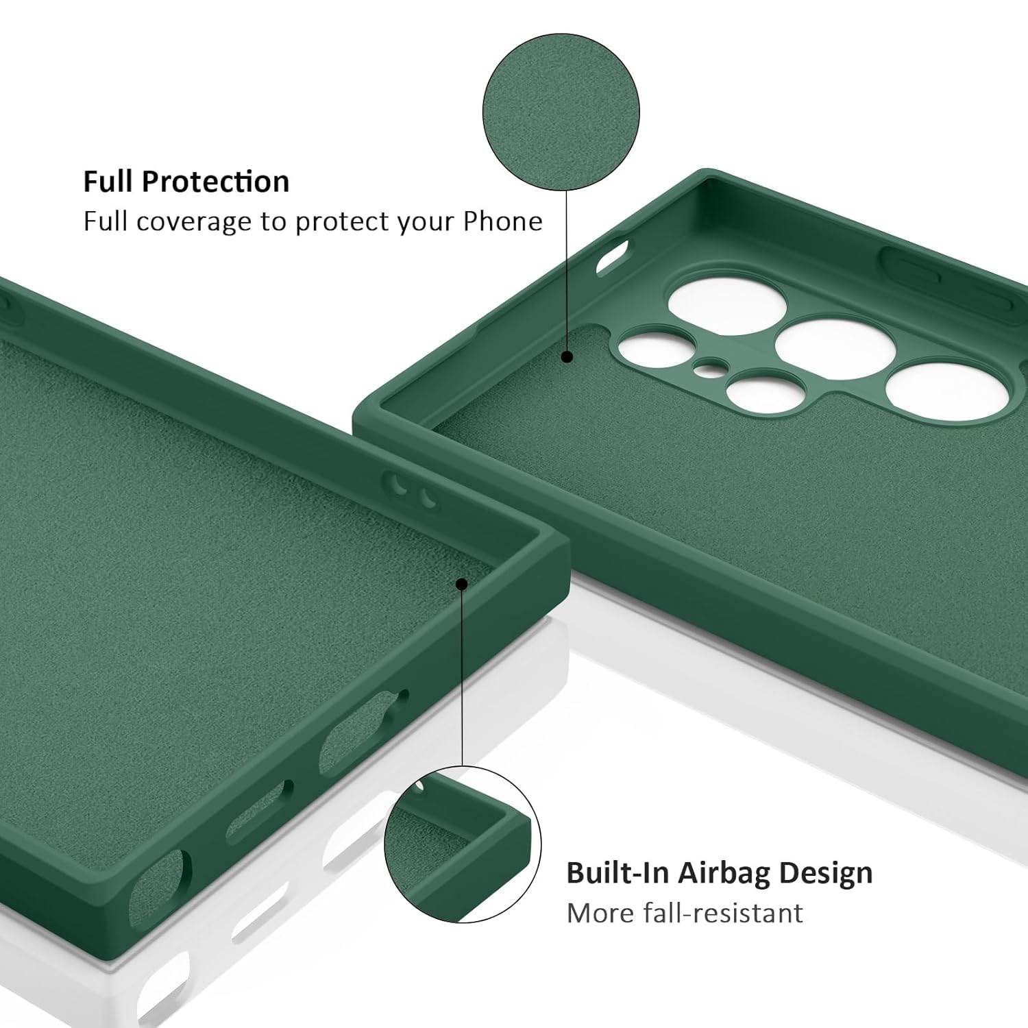 Samsung S25 Ultra 5G Soft Silicone Liquid Mobile Back Case Cover - Green - Guleel