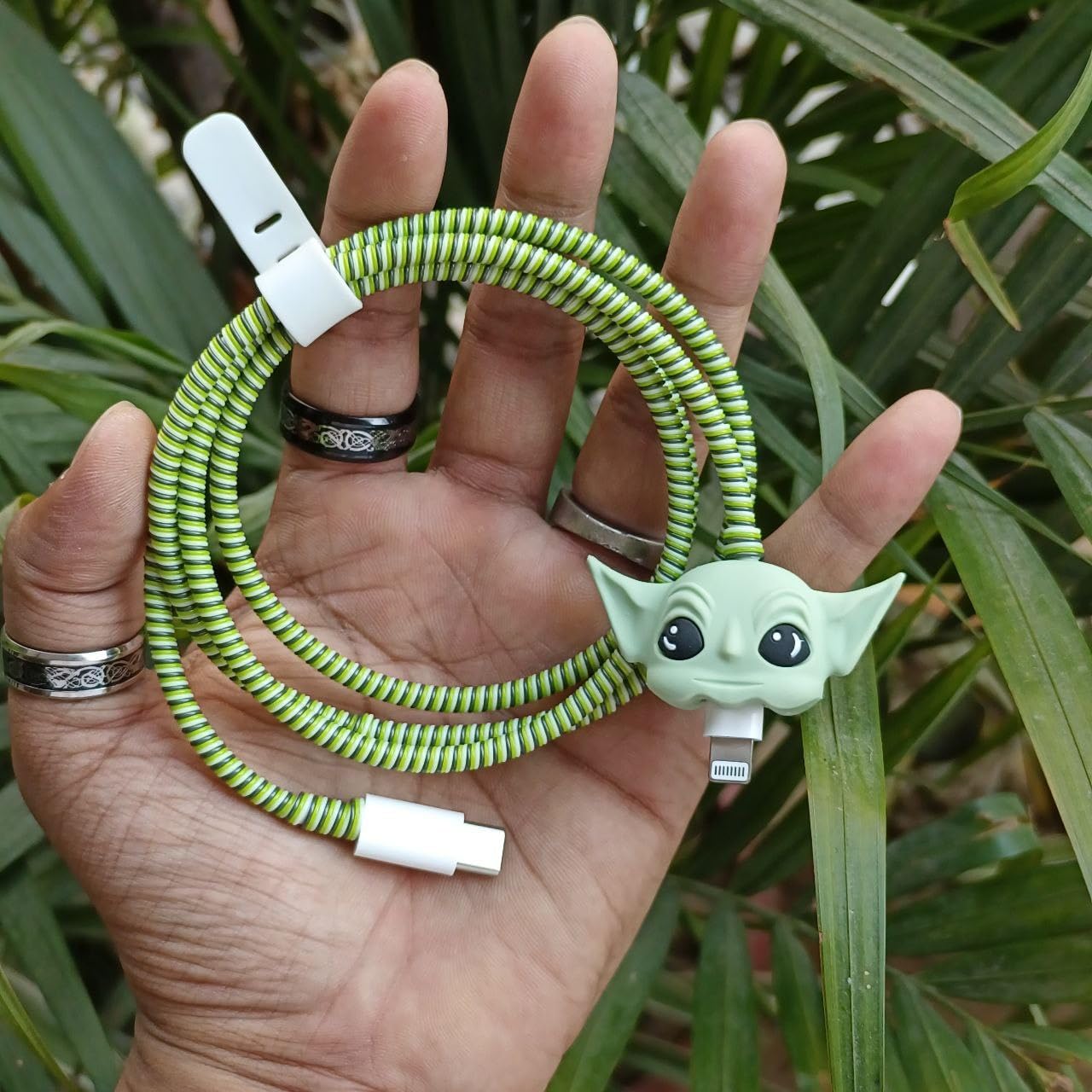 Samsung Cartoon Charger Case Cover for 25W Chargers-Yoda Grogu ( With Wire Cover )