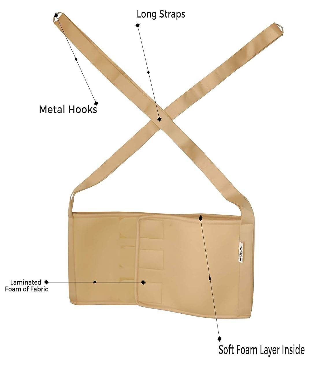 Pelvic Traction Belt for Vertebral fractures, Sciatica, Chronic low back pain, Prolapsed intervebral disc (XXL) - Cream - Guleel