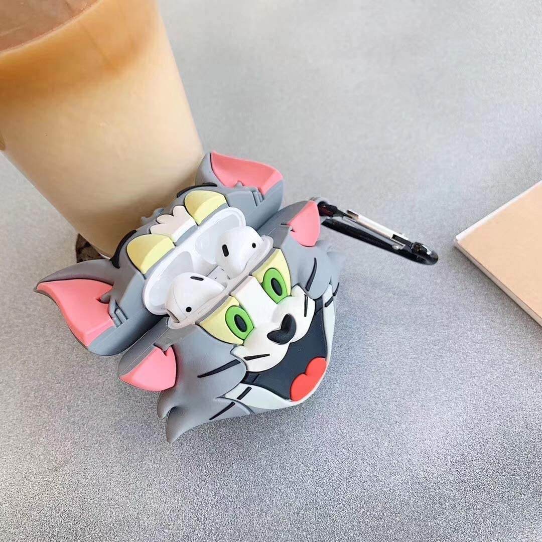 Airpod's 1 Cute Tom Silicone Back Cover ( Airpods Not Included ) - Guleel