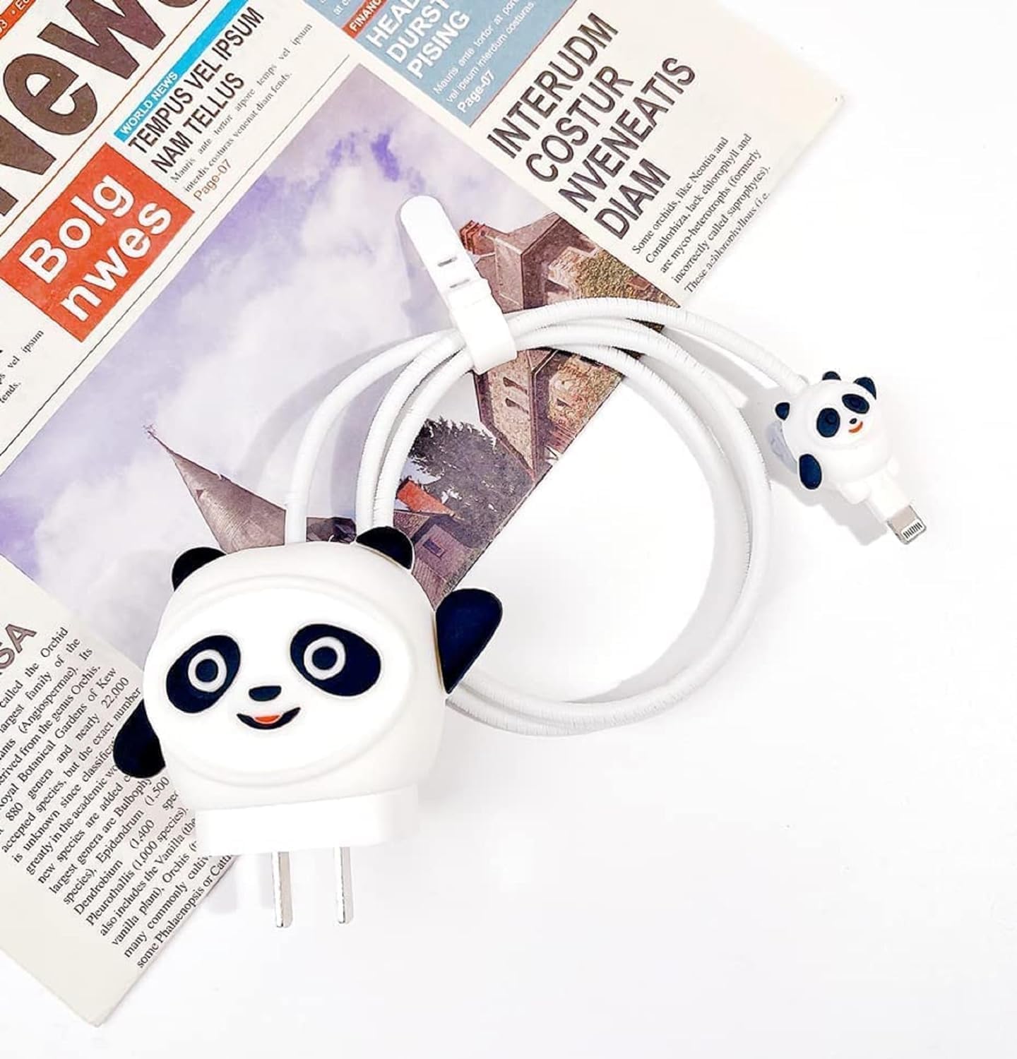 Samsung Cartoon Charger Case Cover for 25W Chargers-Panda( With Wire Cover )