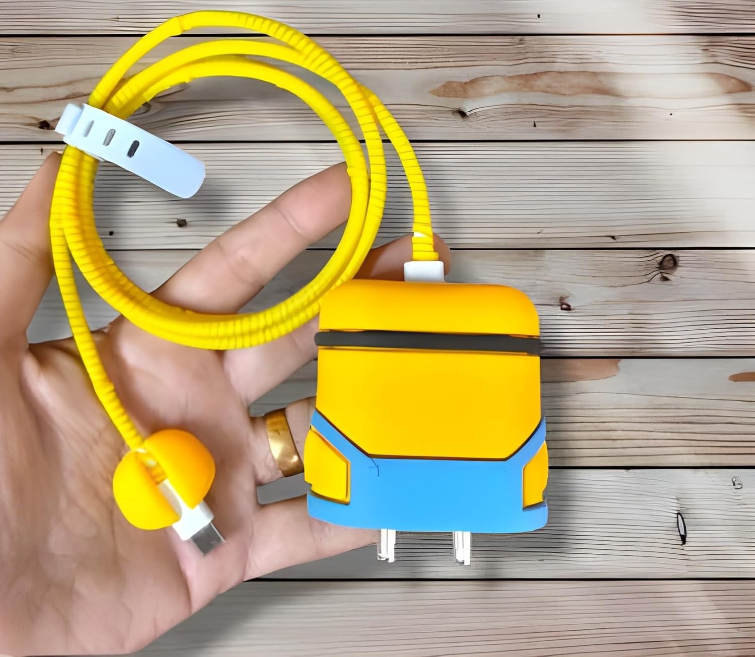 Samsung Cartoon Charger Case Cover for 25W Chargers- Minions( With Wire Cover )