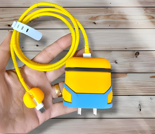 Samsung Cartoon Charger Case Cover for 25W Chargers- Minions( With Wire Cover )