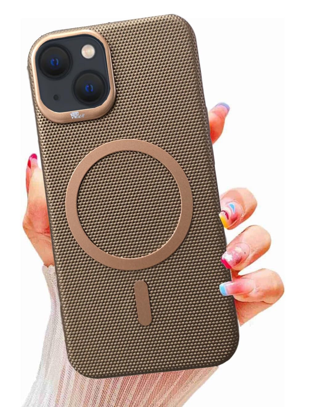 Premium Leather Shockproof MagSafe Mobile Back Cover - Brown