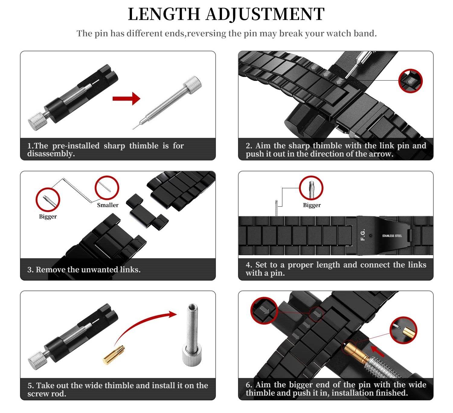 Premium Stainless Steel iWatch Band for Apple Watch Series 8/7/6/5/4/3/2/1/SE/SE2/Ultra - Black - Guleel