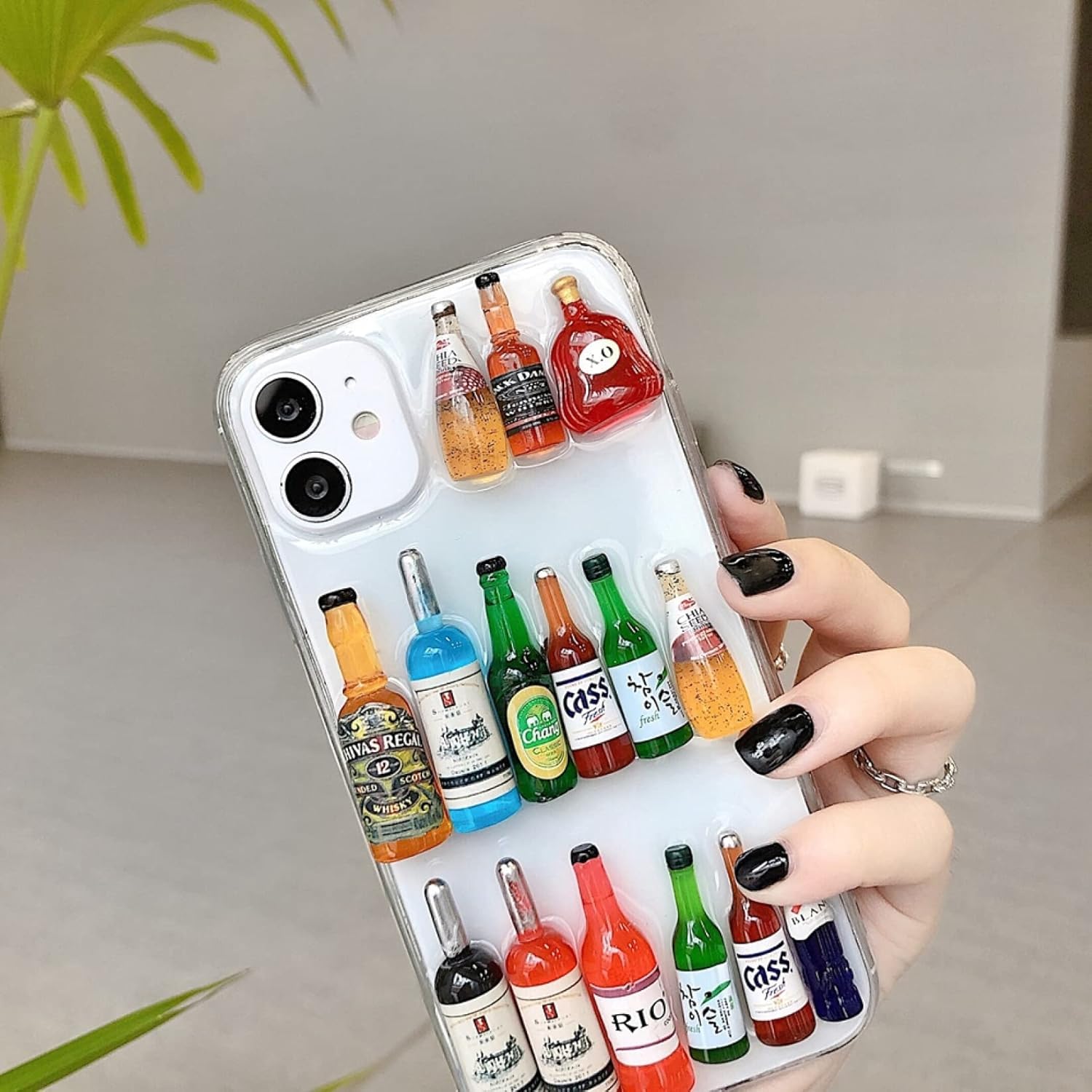 Premium Shockproof 3D Bottle Transparent Back Cover