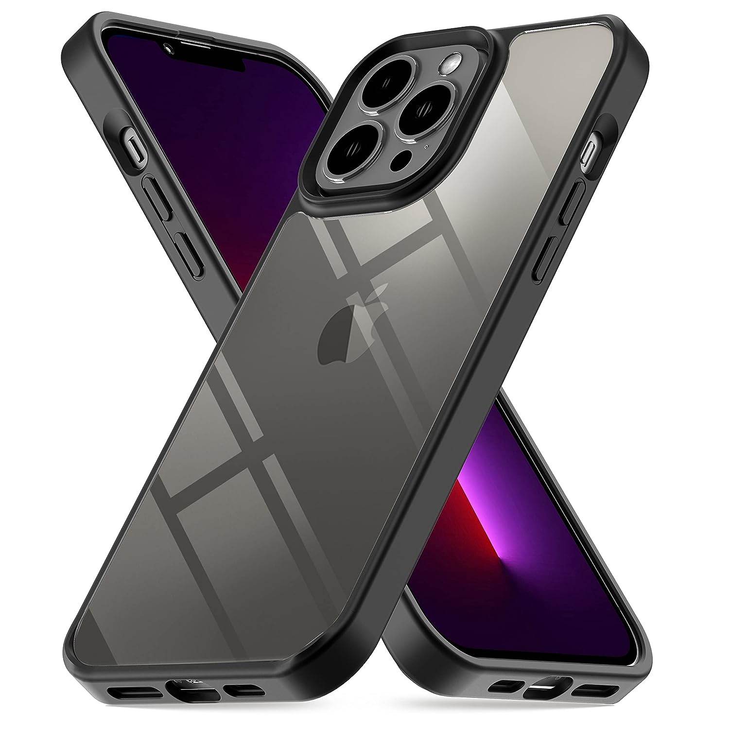 iPhone 13 Pro Premium Hybrid Protective Clear Case - Black - Guleel